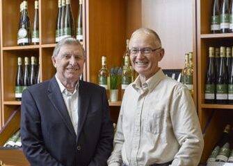 Newman Smith and Joe Will in the Strewn wine boutique circa 2015